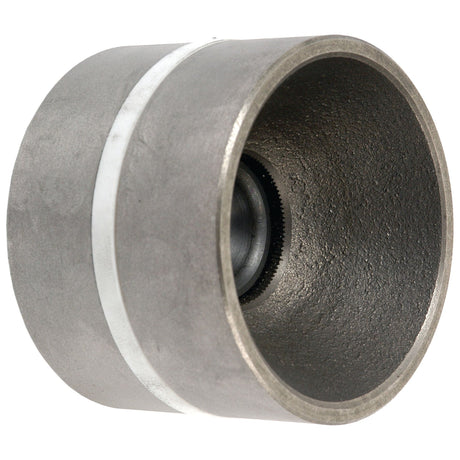 Close-up of the Hydraulic Cylinder Piston (Sparex Part No. S.42221) with an inner gear-like structure and a small exterior groove near the open end, resembling components found in Massey Ferguson machinery by Sparex.