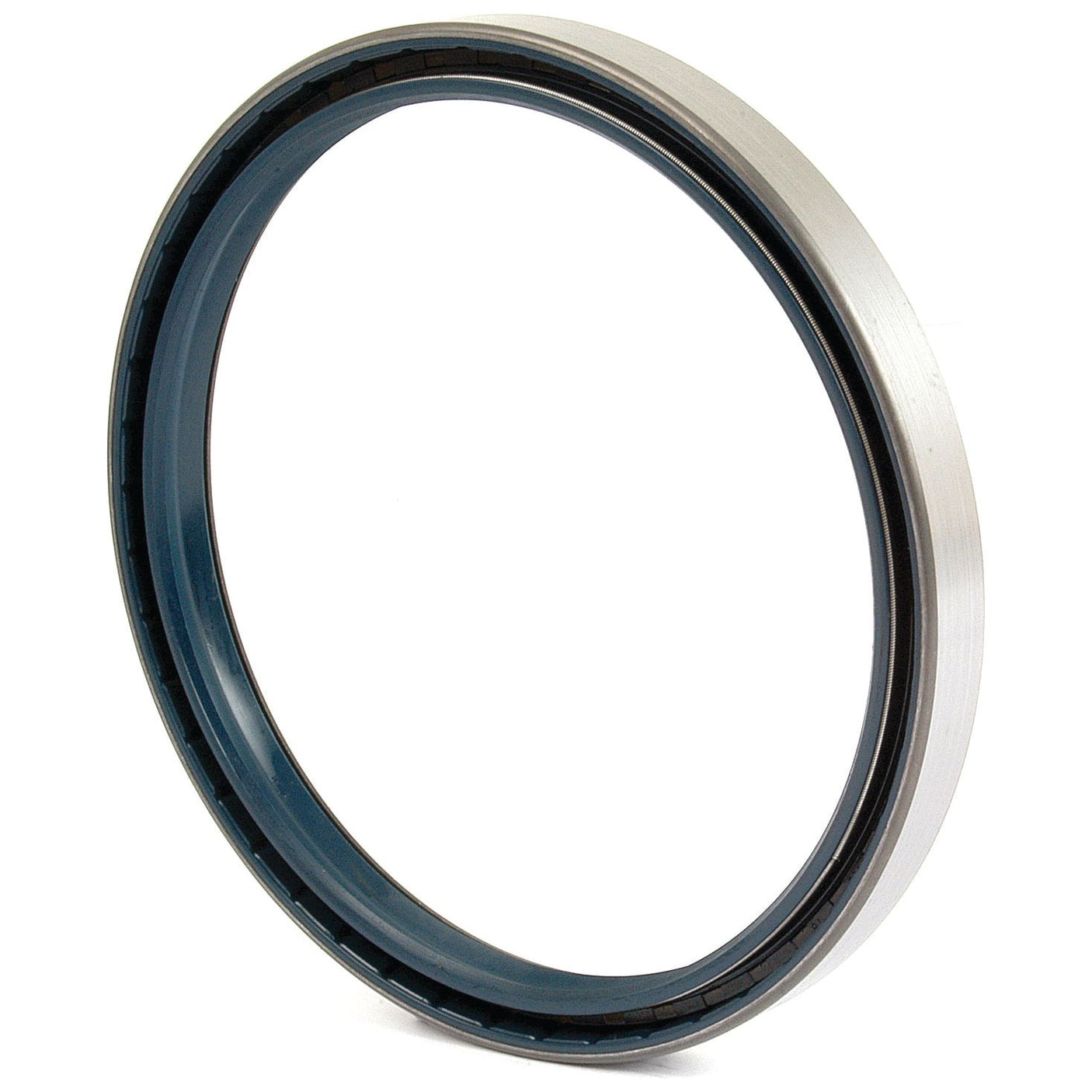 A close-up image of the Sparex Metric Rotary Shaft Seal, 170 x 195 x 18mm (Sparex Part No. S.42227), featuring a metal and rubber construction with a 195mm outer diameter. This seal is designed for use in machinery and automotive applications to prevent leaks and maintain lubrication, making it ideal for Massey Ferguson equipment.