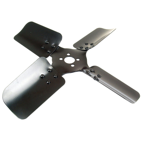 A Sparex metal four-blade fan propeller (Sparex Part No.S.42229) with a central mounting hole and bolts, compatible with Massey Ferguson tractors.