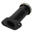 The AGCO Massey Ferguson - Filler - 4224518M91 is a black cylindrical automotive part featuring a metal cap on one end and a flanged base with two bolt holes on the other, designed specifically for compatibility with Massey Ferguson models, ensuring superior quality for optimal performance.