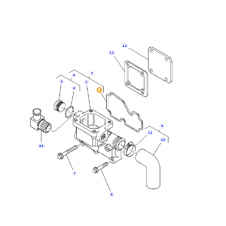 Massey Ferguson - Gasket Thermostat Housing - 4224961M1 - Farming Parts