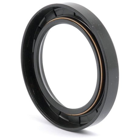 The Sparex Imperial Rotary Shaft Seal (Sparex Part No. S.42277), measuring 2 5/8'' x 3 3/4'' x 1/2'', is a black circular mechanical seal featuring an integrated metal spring around the inner edge, designed for use in various machinery applications.