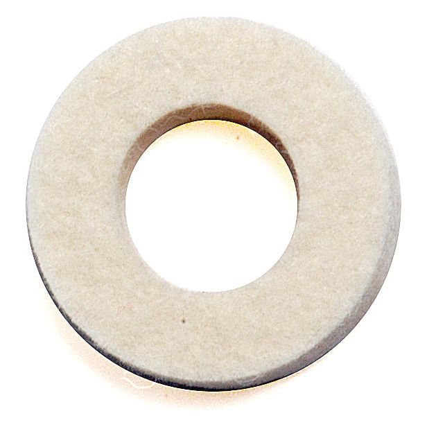 A flat, round, beige object with a central hole, resembling a washer or ring, often used as the Sparex Felt Seal (Part No. S.42300) in Massey Ferguson equipment.