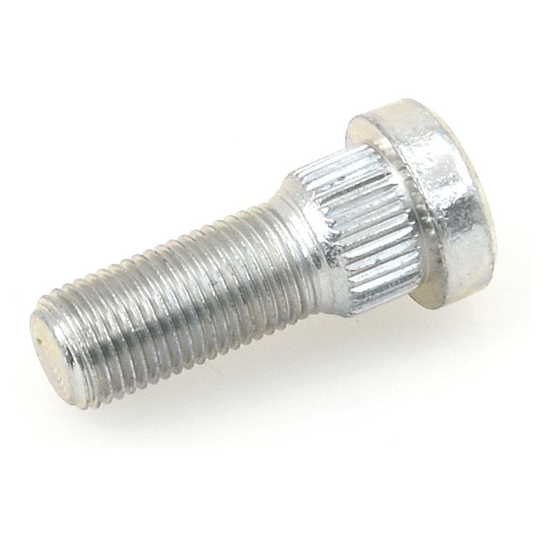 Close-up of a metallic wheel stud with a threaded shaft and a flat hexagonal head, Sparex Part No. S.4232, Massey Ferguson compatible, featuring a 1/2'' x 1 1/2'' UNF thread and a grip diameter of 5/8''.