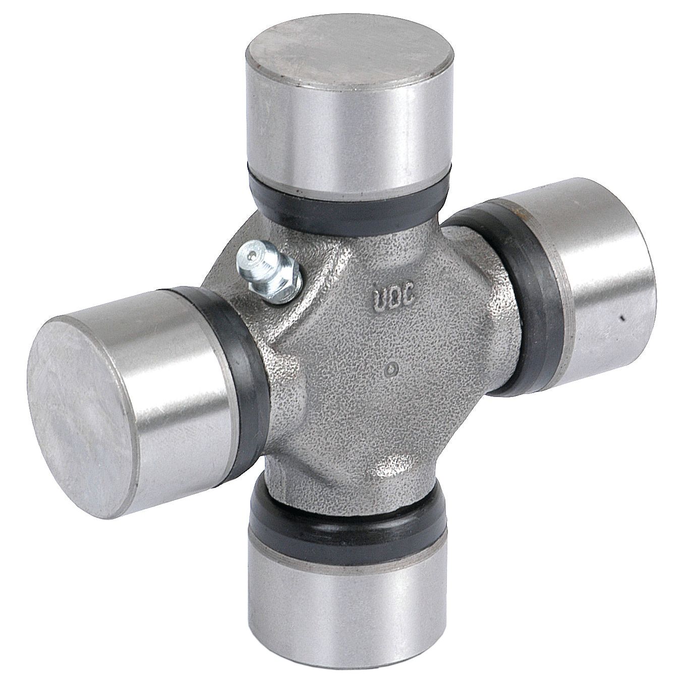 A Sparex Universal Joint 30.2 x 92.0mm (Part No. S.42356) features a silver metal finish and four cylindrical bearings, making it ideal for machinery and automotive applications.