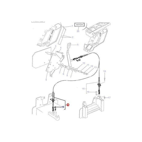 Massey Ferguson - Hitch Release Cable - 3619363M1 - Farming Parts