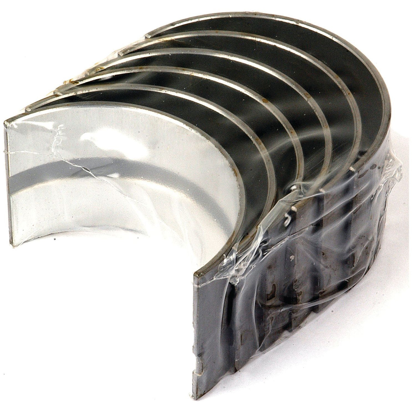 A set of Sparex Main Bearing Std. (Set) | Sparex Part No.S.42362, partially wrapped in clear plastic packaging, ideal for Massey Ferguson machinery.