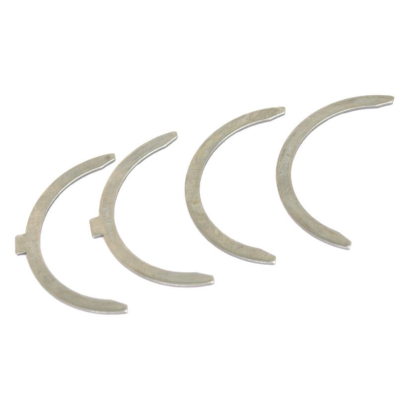 Four metallic crescent-shaped pieces, resembling a Thrust Bearings Set from Sparex (Part No. S.42365), are arranged in a line on a white background.