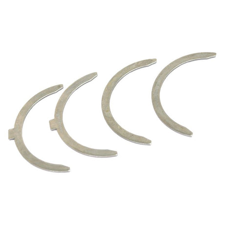 Four metallic crescent-shaped pieces, resembling a Thrust Bearings Set from Sparex (Part No. S.42365), are arranged in a line on a white background.