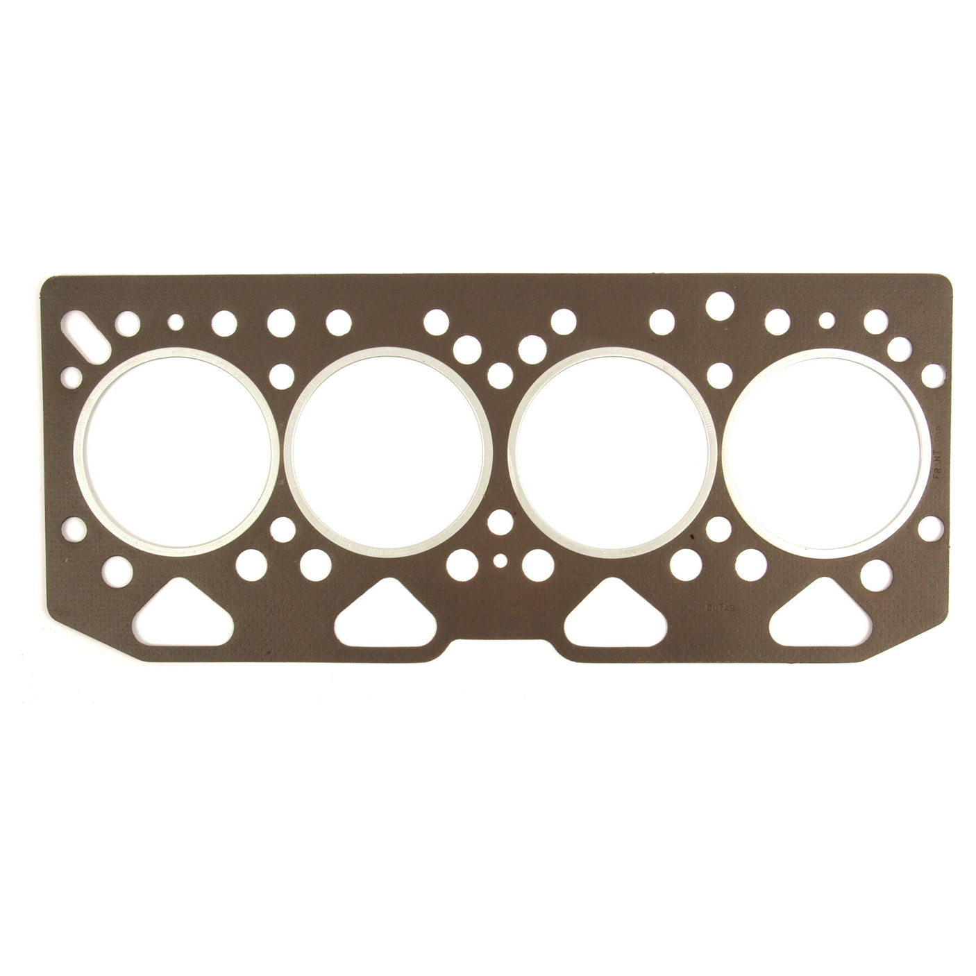 Introducing the Sparex Head Gasket - 4 Cyl. (4.40, T4.40, 4.40TW, C4.40) | Sparex Part No.S.42400 for your Perkins Engine Model, featuring four circular openings and multiple smaller holes around the edges.

