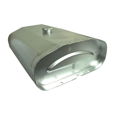 The Sparex Fuel Tank (Part No. S.42413) is a rectangular-shaped metal tank with rounded edges and a small round opening on the top, designed to be compatible with Massey Ferguson models.