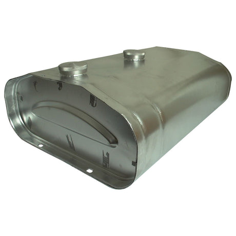 Sparex Fuel Tank (Part No. S.42414) with two cap openings, designed to be placed on its side, is ideal for use in Massey Ferguson tractors.