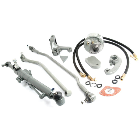 Components of the Power Steering Conversion Kit (Not Original Type Kit) by Sparex, perfect for a Massey Ferguson power steering conversion, arranged on a white background. The setup includes hoses, fittings, bushings, and control valves under Sparex Part No.S.42415.