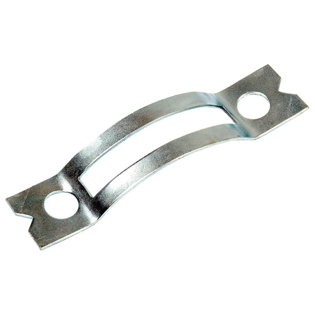 The Conrod, Sparex Part No. S.42420, is a metal bracket featuring two holes and a slight curve, commonly utilized for mounting or securing objects. This versatile component is compatible with Sparex and Massey Ferguson equipment, providing reliable and sturdy performance.