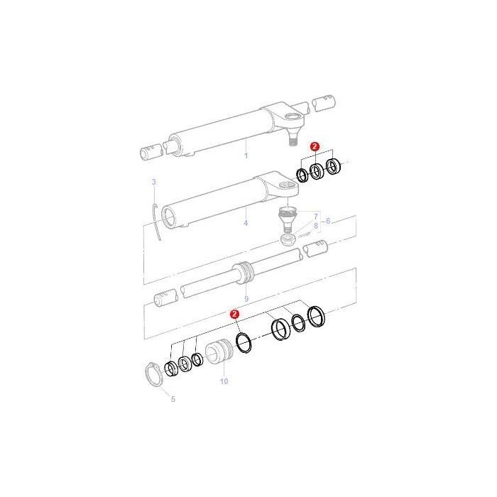 Massey Ferguson - Seal Kit Steering Cylinder - 3904124M91 - Farming Parts
