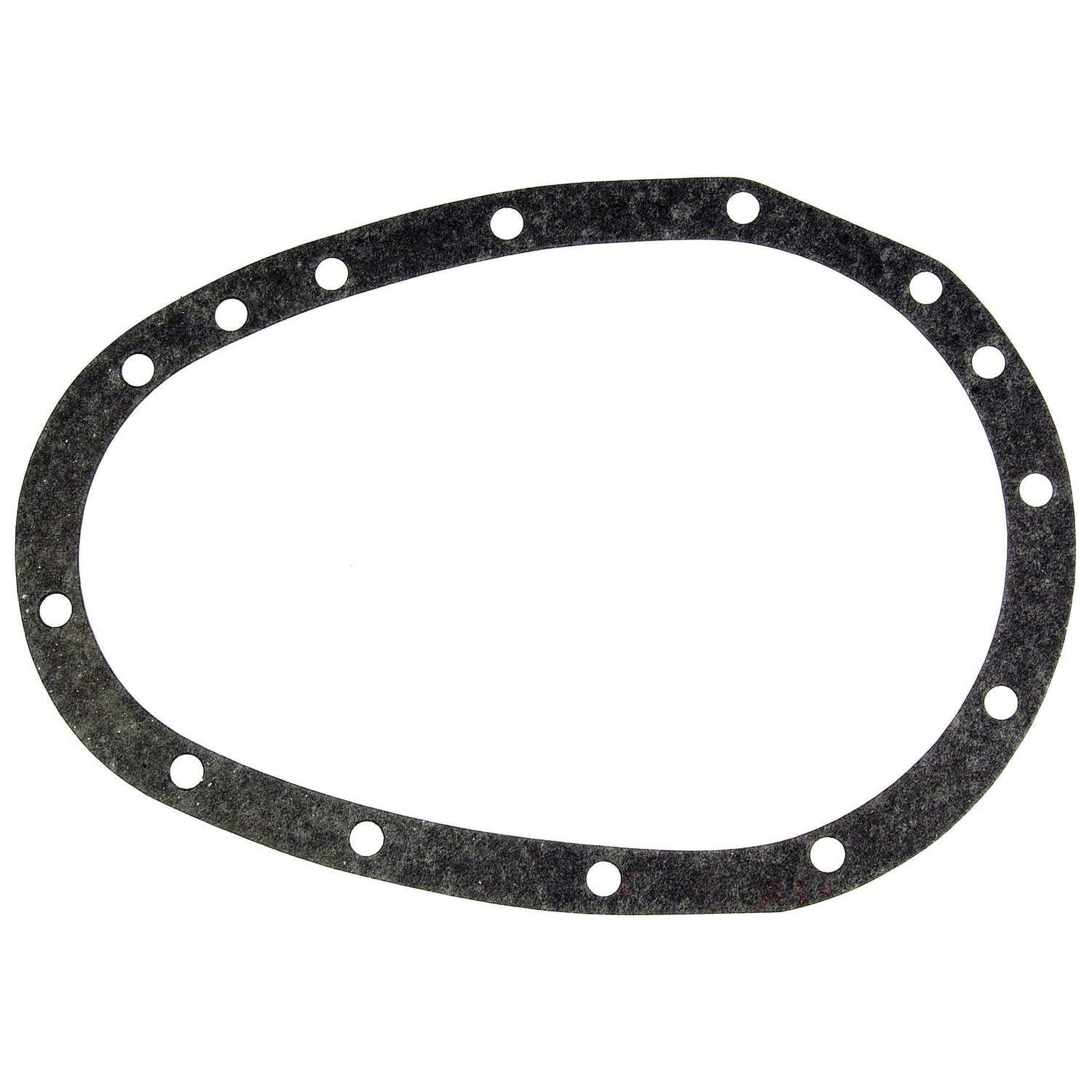 An oval-shaped Sparex Timing Cover Gasket (Sparex Part No. S.42487) for a 4 Cylinder Massey Ferguson engine, featuring evenly spaced holes around its perimeter, suitable for models 20C with an 80mm bore, and the A3.144 and A3.152 engines with either an 85mm petrol or an 85mm VO bore size.