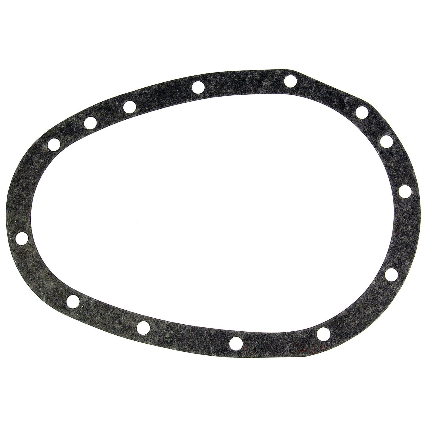 An oval-shaped Sparex Timing Cover Gasket (Sparex Part No. S.42487) for a 4 Cylinder Massey Ferguson engine, featuring evenly spaced holes around its perimeter, suitable for models 20C with an 80mm bore, and the A3.144 and A3.152 engines with either an 85mm petrol or an 85mm VO bore size.