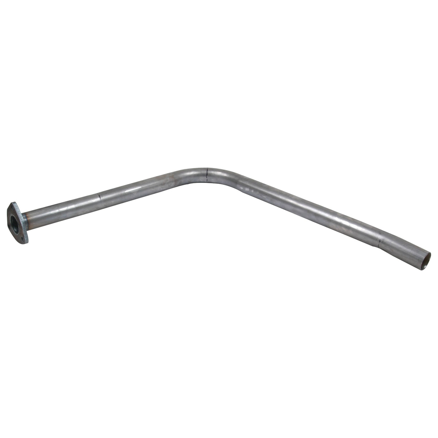 Here is the rephrased sentence using the given product data:

"The Sparex Silencer Pipe Assembly - Downswept Pipe - S.42514, featuring a 35mm fitting and a flange on one end with an open end on the other, is displayed against a white background.