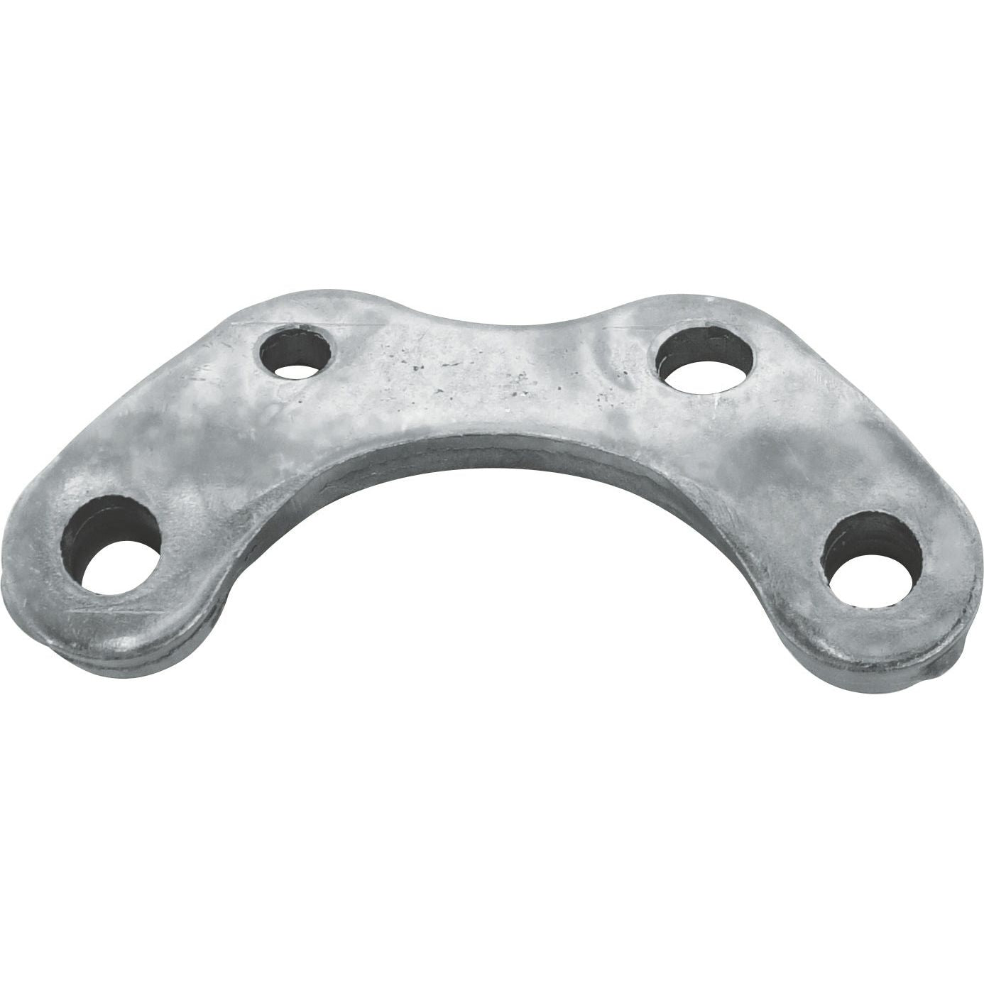 A Sparex Stabiliser Bracket RH (Sparex Part No. S.42518) is a curved metal plate with four evenly spaced holes, compatible with Massey Ferguson tractors.