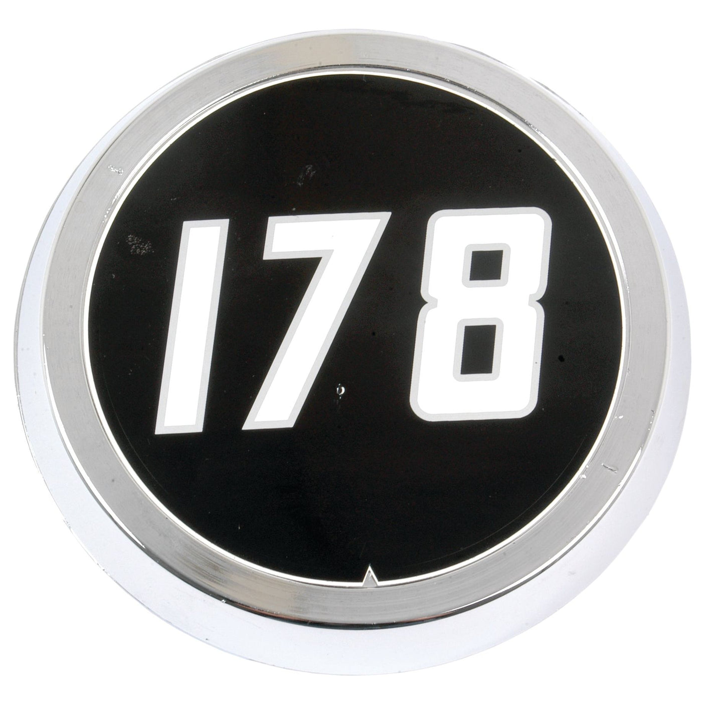 A circular black and silver medallion sign displaying the number 178 in white text, identified as the Medallion - Massey Ferguson 178, with Sparex Part No. S.42551 from the Sparex brand.