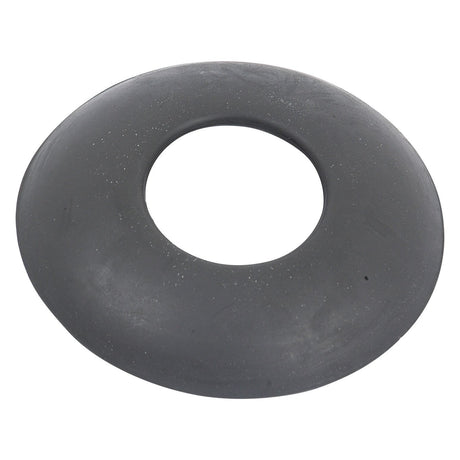 A black rubber washer with a round shape and a central hole, perfect for use in the steering column of Massey Ferguson 35 tractors, is available as the Sparex Rubber Boot - Steering Column (Part No. S.42589).