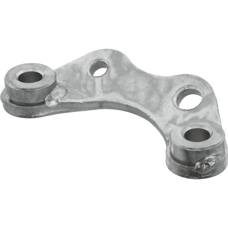 A metallic, irregularly shaped bracket with three circular holes and two raised cylindrical sections, perfect for Massey Ferguson machinery: the Stabiliser Bracket | Sparex Part No. S.42607 by Sparex.