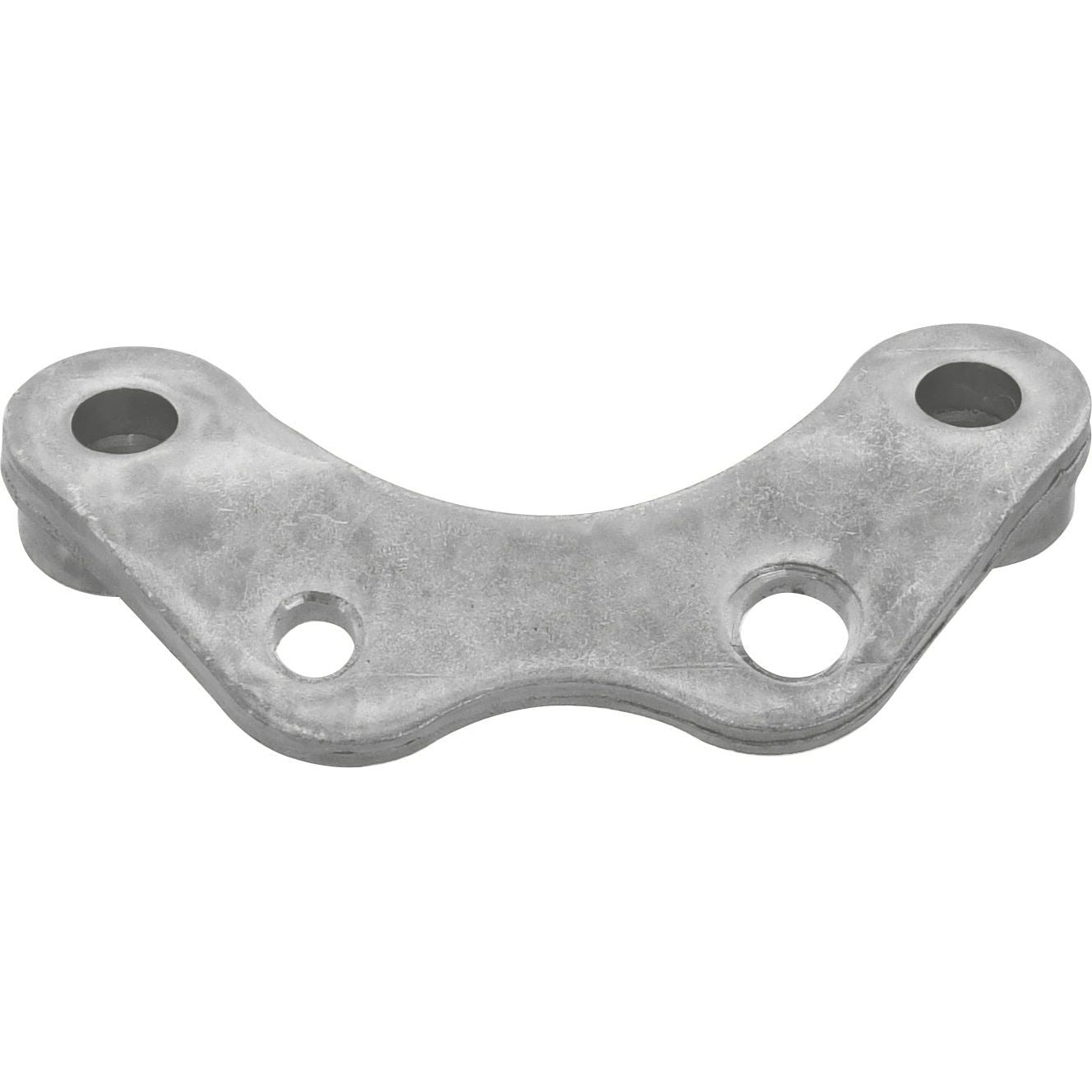 A Stabiliser Bracket, Sparex Part No. S.42607, is a metallic, curved bike brake mounting bracket with four holes for attachment, similar to the robust components found in Massey Ferguson machines.