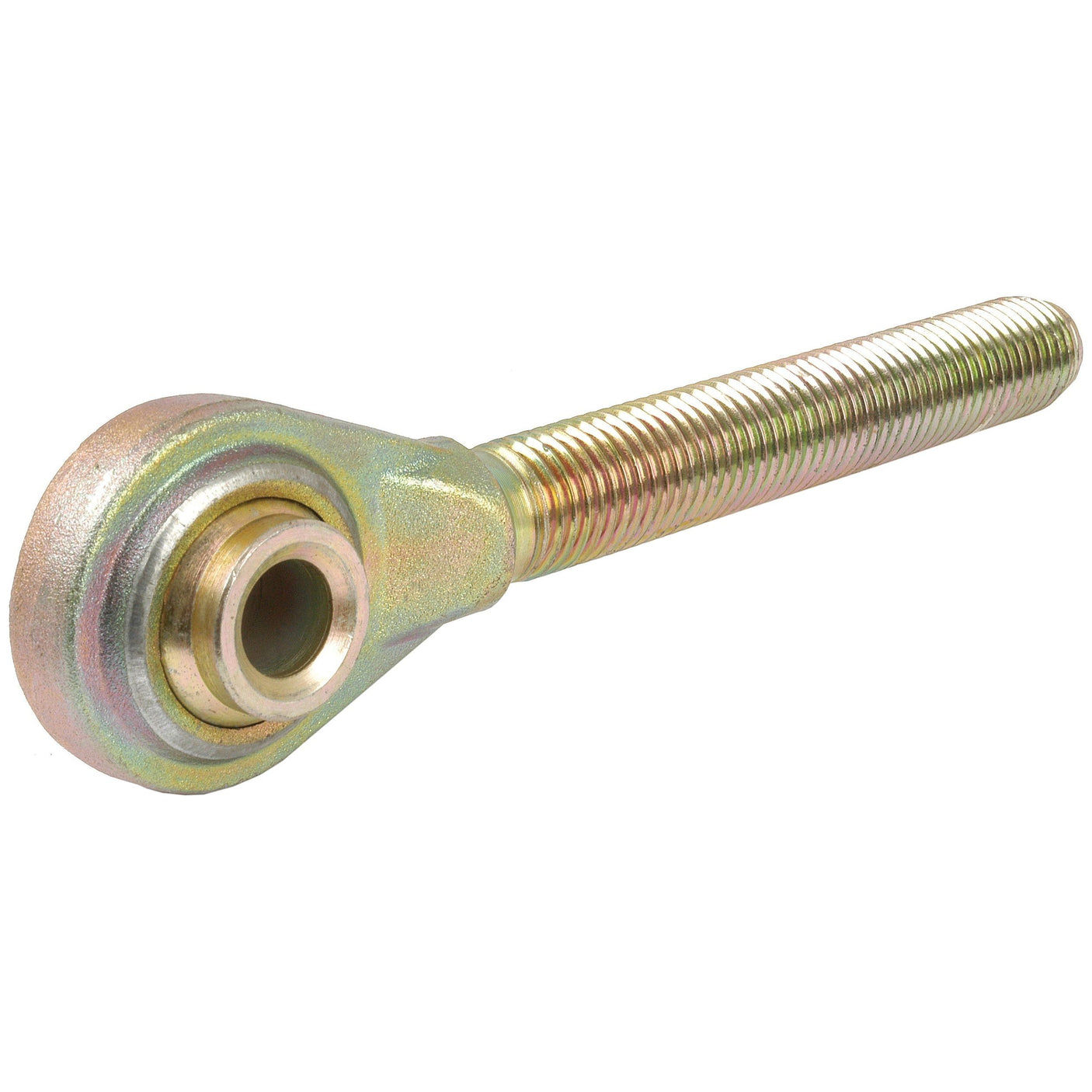 A Sparex Top Link Ball End - 1 1/8'' UNC - Cat.20mm (Sparex Part No.S.4262) features a threaded shaft, an eyelet with an inner ring for a connecting point, and is typically used in mechanical and engineering applications.