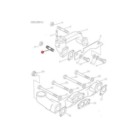 Massey Ferguson - Stud Exhaust Manifold - 747260M1 - Farming Parts