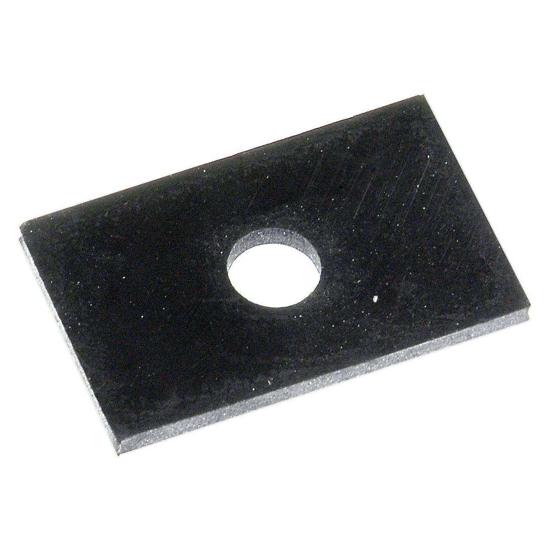 Sparex Radiator Pad (Part No.S.42731) - A rectangular black metal sheet with a hole in the center, compatible with Massey Ferguson.