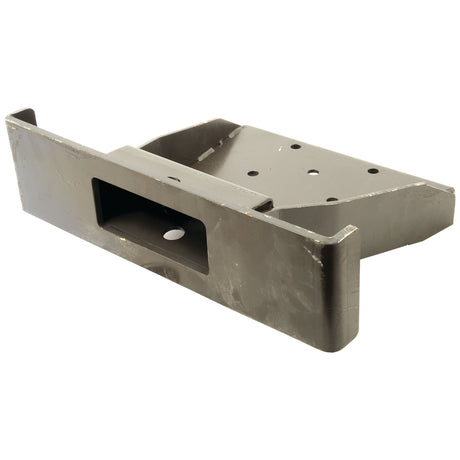 The Sparex Front Weight Frame (Part No. S.42745) is a grey metal bracket featuring a rectangular cutout and several holes, designed specifically for compatibility with Massey Ferguson bumpers and ideal as a replacement part.