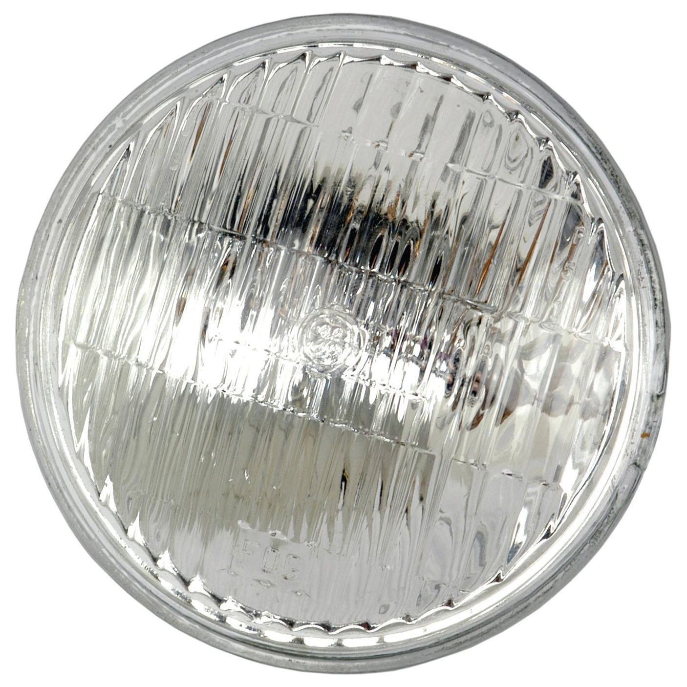 Viewed from the front, the Sparex S.4277 Halogen Head Light RH & LH (Straight) features a clear, round design with a ribbed lens and reflective surface, ensuring optimal illumination and reliability.