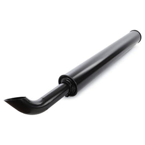 A cylindrical black exhaust pipe with a bent tip on one end, compatible with Massey Ferguson tractors, available under the product name Massey Ferguson - Exhaust Pipe - 4286760M4 / 4286760M5 by AGCO.
