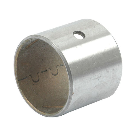 A cylindrical metal bushing with a uniform outer surface and a single hole near one edge, often found in Massey Ferguson engines. The inner surface shows visible manufacturing marks, indicative of its precise engineering. This product is known as the Small End Bush (Sparex Part No.S.42927) with an inner diameter of 35.95mm and is manufactured by Sparex.