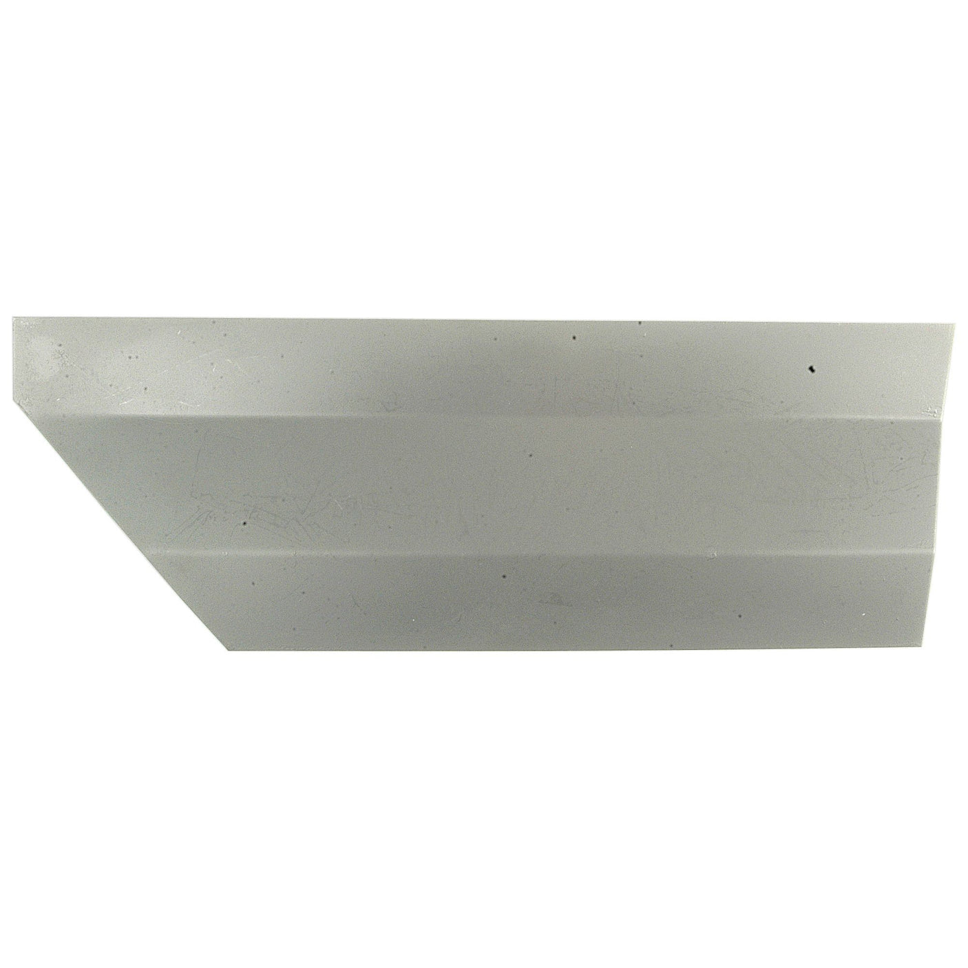 A plain rectangular Fender Extension Plate LH (Sparex Part No.S.42947) with a slanted edge on the left side, white in color against a white background, from the brand Sparex.