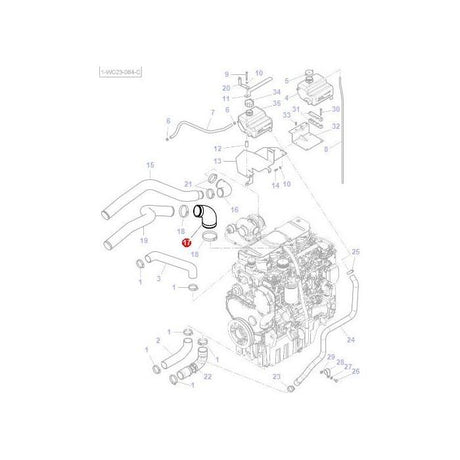 Massey Ferguson - Top Radiator Hose - 4290855M1 - Farming Parts