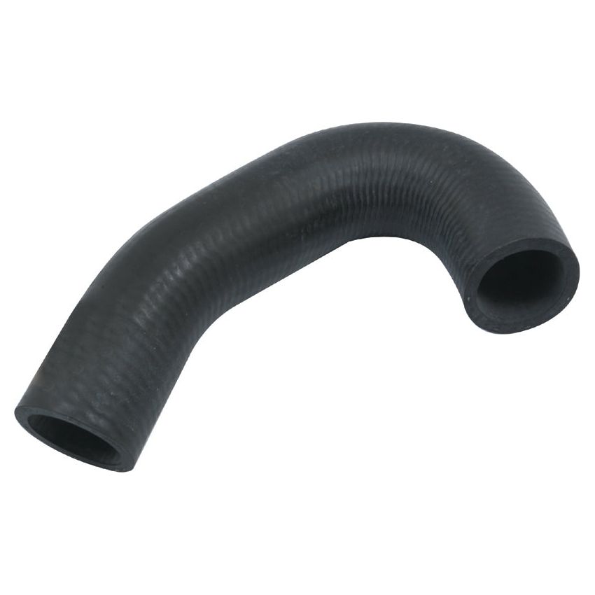 A black, curved rubber hose with a smooth texture, compatible with Massey Ferguson tractors, specifically the Sparex Bypass Hose (Part No. S.43134) featuring an inner diameter of 28mm on both ends.