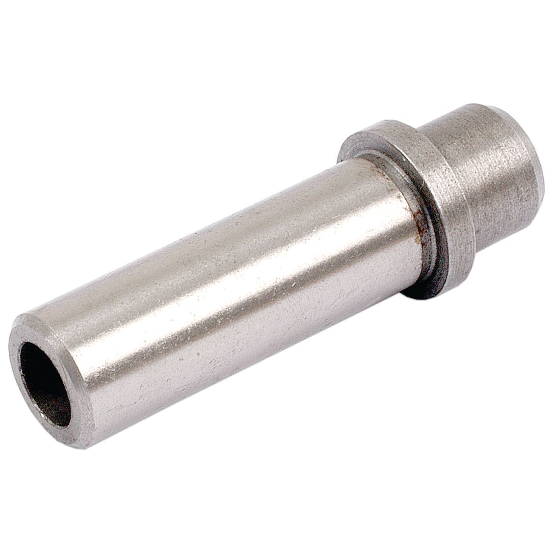 The Sparex Inlet Valve Guide (Part No. S.43275) is a cylindrical metal fitting with a ridged connector end, ideal for use in machinery such as Massey Ferguson tractors.