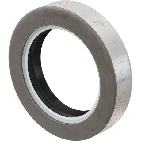 The Metric Rotary Shaft Seal, 55 x 82 x 16.5mm (Sparex Part No.S.43314) from Sparex features a white inner ring and a dark inner surface. This steel, ring-shaped mechanical part is potentially suitable for use in Landini machinery or as part of the Sparex range.