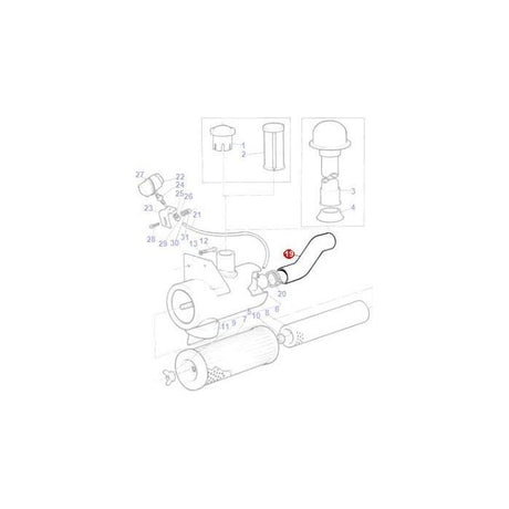 Massey Ferguson - Hose Air Filter - 1861746M1 - Farming Parts