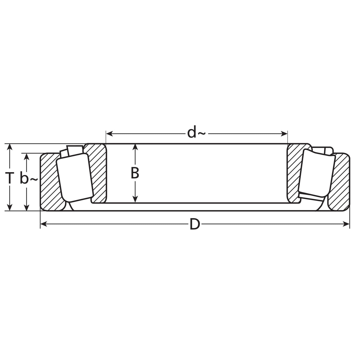 Technical drawing of the Sparex Taper Roller Bearing (4T-T4CB120) - S.43416 showing inner diameter (d), outer diameter (D), bearing width (B), total width (T), and flange width (b).