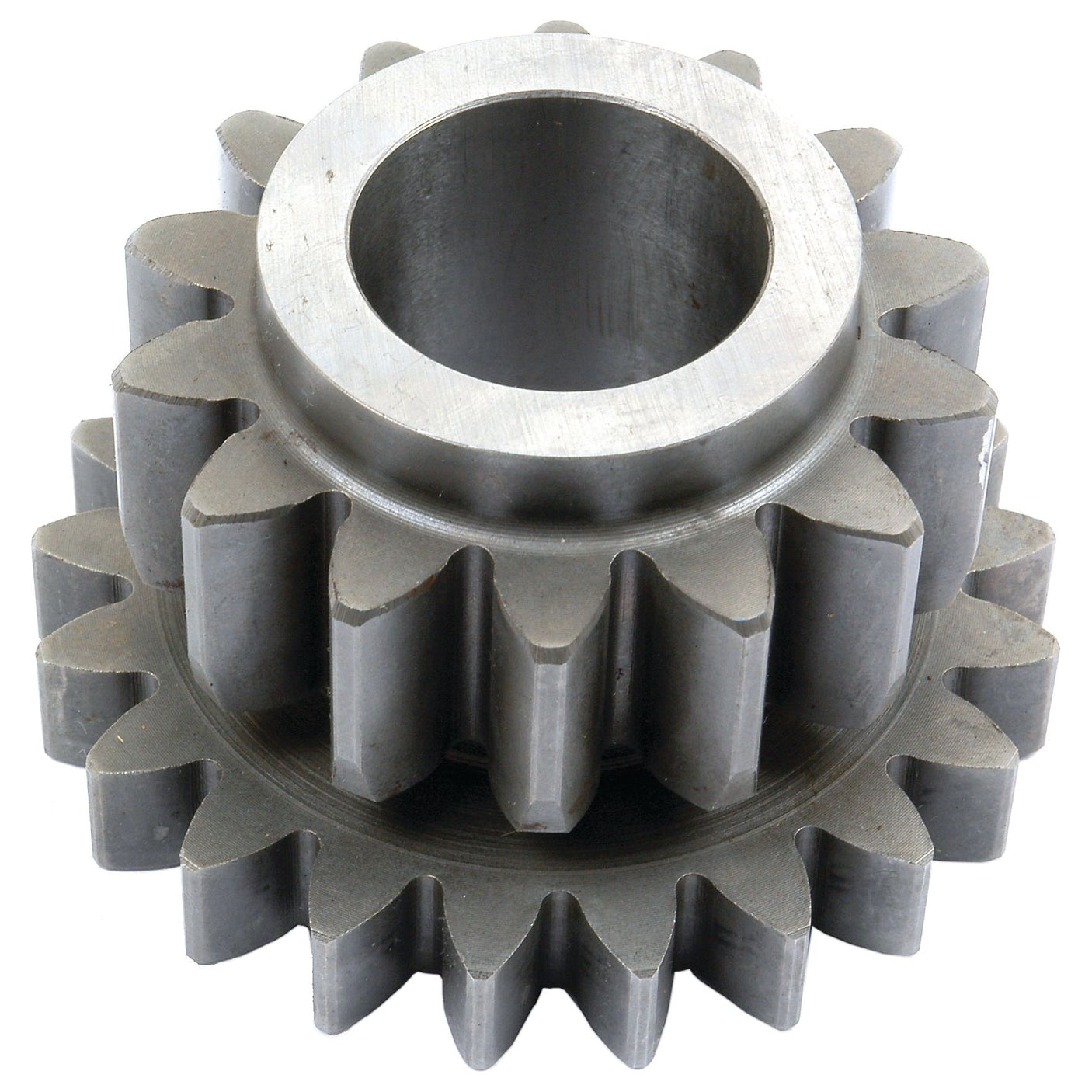 Close-up of the Transmission Gear ReveRSe Idler, featuring straight, evenly spaced teeth. This Sparex Part No. S.43444 gear, designed for mechanical operations in a Massey Ferguson or Landini 5830, includes a cylindrical central hole.