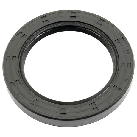 A black rubber Metric Rotary Shaft Seal (Sparex Part No. S.43496) from Sparex, circular in shape with engraved markings around its edge, dimensions 70 x 100 x 12mm—ideal for Massey Ferguson machinery.