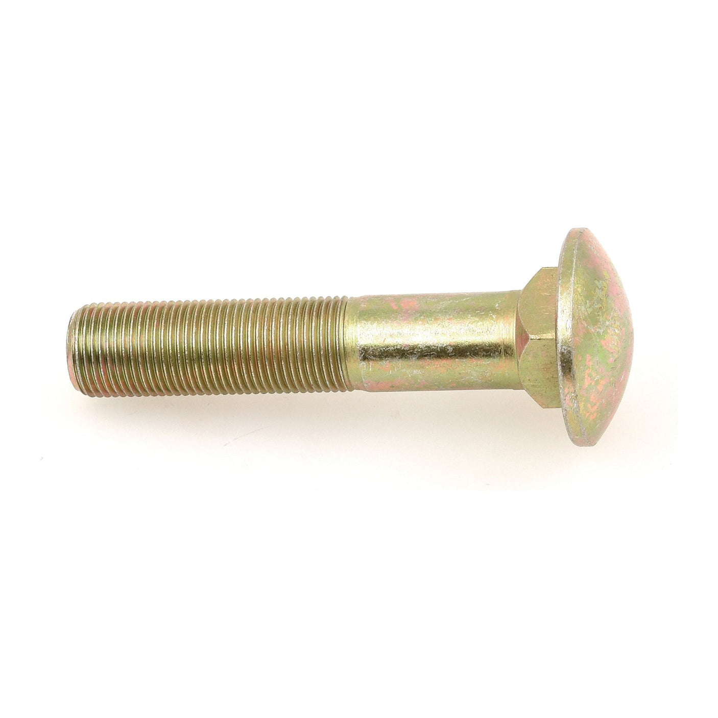 A metal Sparex Square Wheel Bolt M18 x 1.5 x 95mm (Sparex Part No.S.43523) with a round, dome-shaped head and a threaded shaft lies horizontally on a white background.