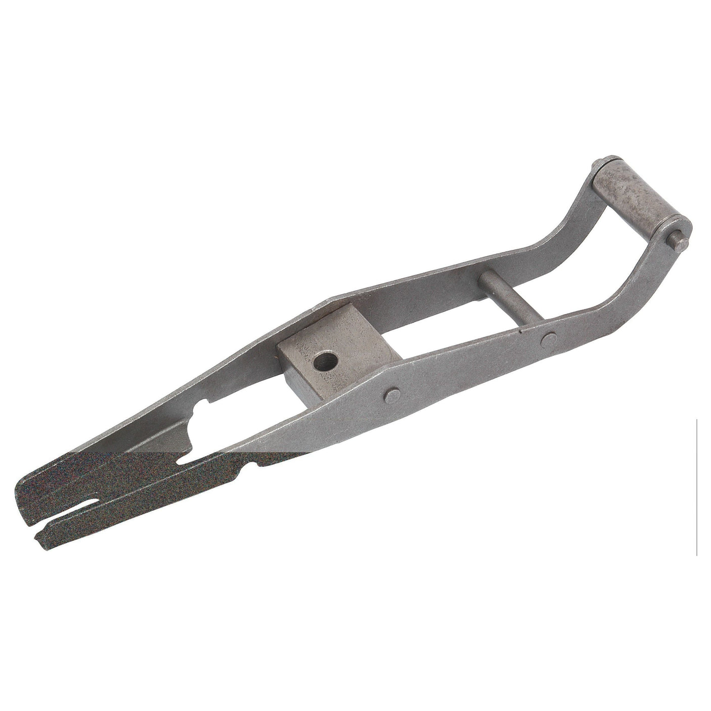 The Lever Assembly (Sparex Part No.S.43546) by Sparex is a metal tool with a clamp-like design and a handle at one end, commonly used for holding objects in place, and is compatible with Massey Ferguson parts.