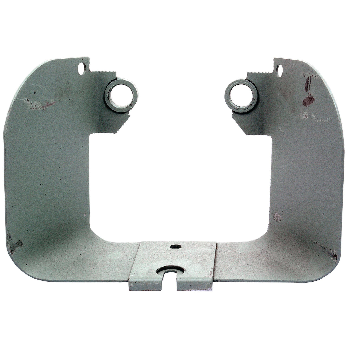 A Sparex metal bracket, part of a PTO Guard and listed under Sparex Part No. S.43578, with a U-shaped design featuring two round holes at the top and a rectangular base with a single hole at the bottom. The surface shows visible signs of wear and some paint, indicating it might have been part of an MF35 PTO Guard for a Massey Ferguson tractor.