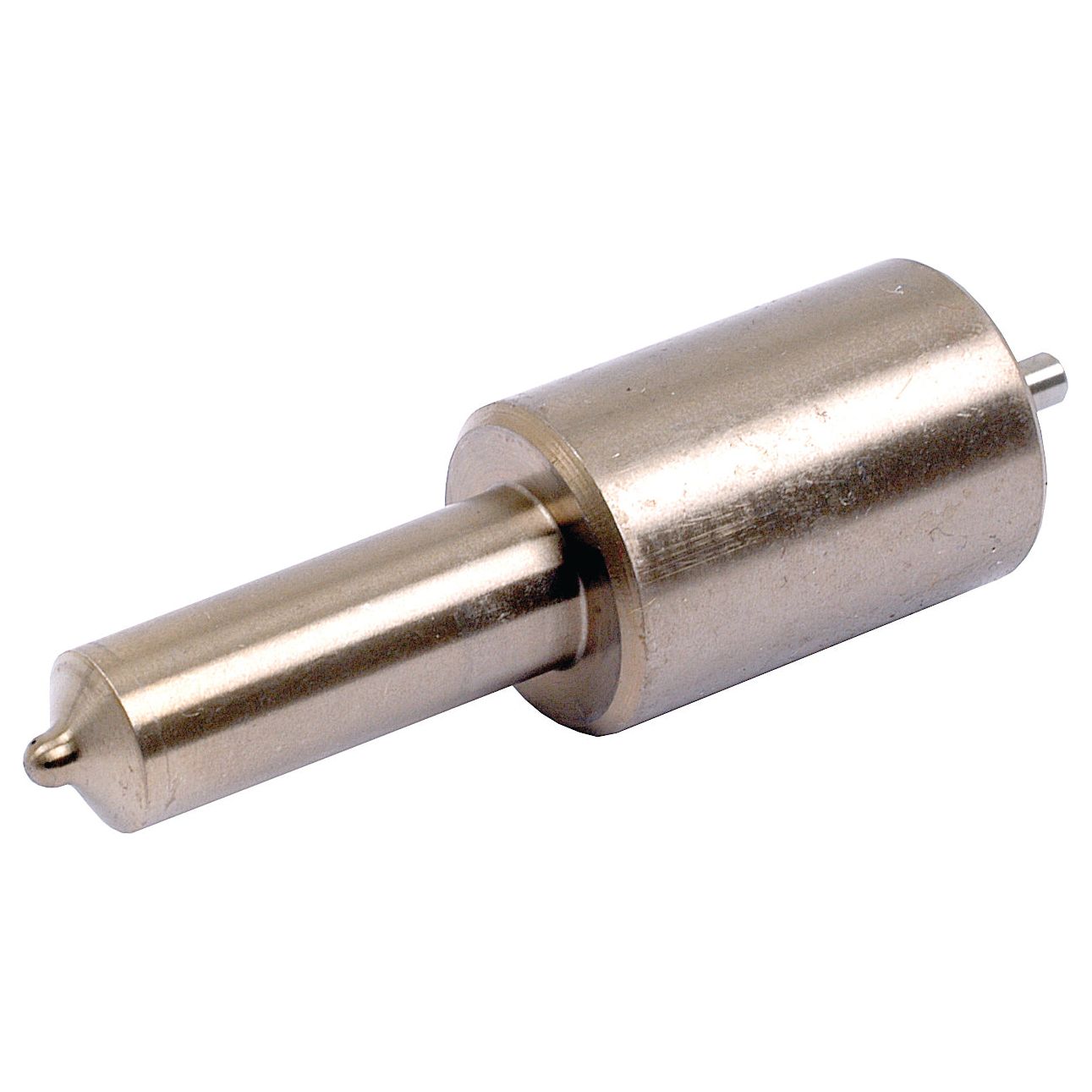 A cylindrical metal component, resembling the Sparex Fuel Injector Nozzle (Part No. S.43615), features a protruding rod on one end and a small pin on the other end.