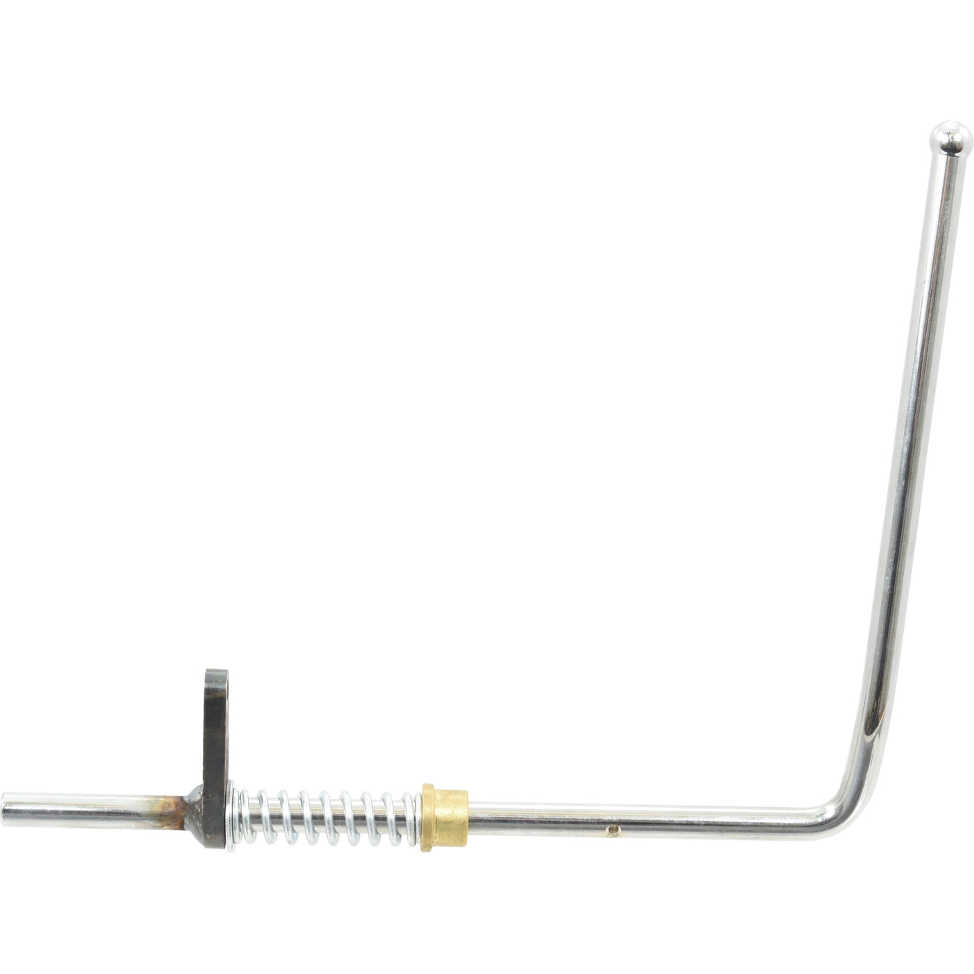 The Sparex Throttle Lever (Part No. S.43754) is a metal L-shaped rod with a spring mechanism and a brass section in the middle, attached to a base, often used in Massey Ferguson tractors.