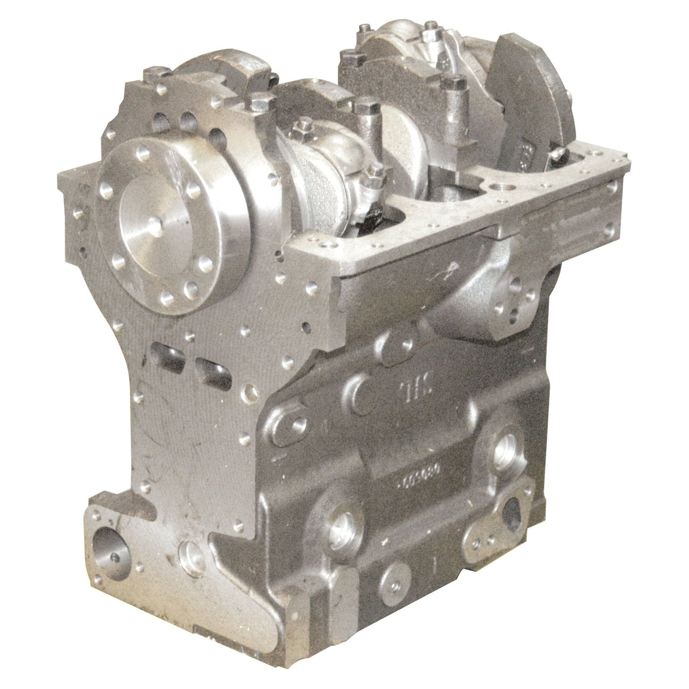 A partially assembled Short Engine: AD3.152 - S.43766 by Sparex, featuring a visible crankshaft, connecting rods, lip seal, and other internal components.