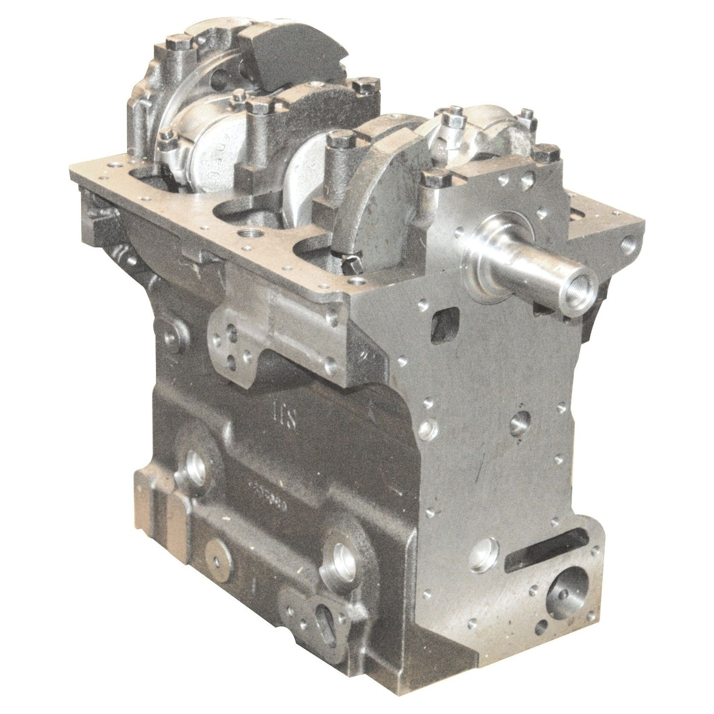 A Short Engine: AD3.152 - S.43766, from the renowned brand Sparex, showcasing parts such as a crankshaft and cylinder areas, set on a white background. This 3-cylinder engine also includes high-quality Sparex components and a reliable lip seal for optimal performance.